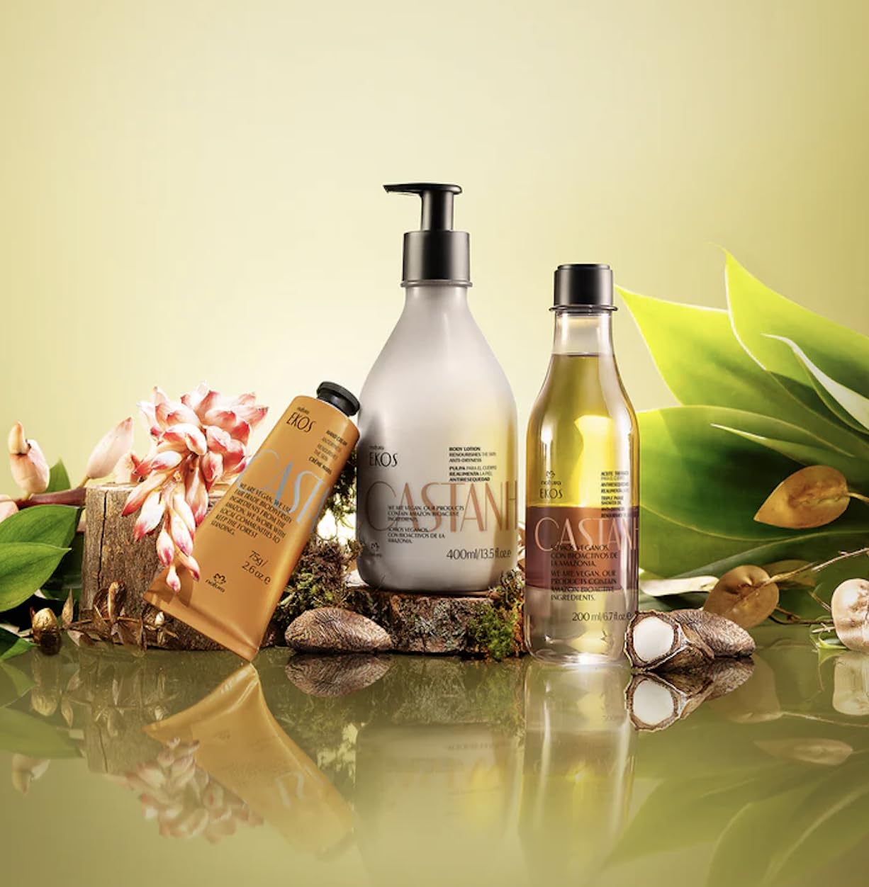 natura - Brazil Nut Deep Nourishing Holiday Gift Set – Triple-Phase Shower Oil 200 ml + Body Lotion 400 ml + Hand Cream 75 g – 100% Vegan, Rich in Omega 6 & 9, Deep Hydration & Radiance - Image 3