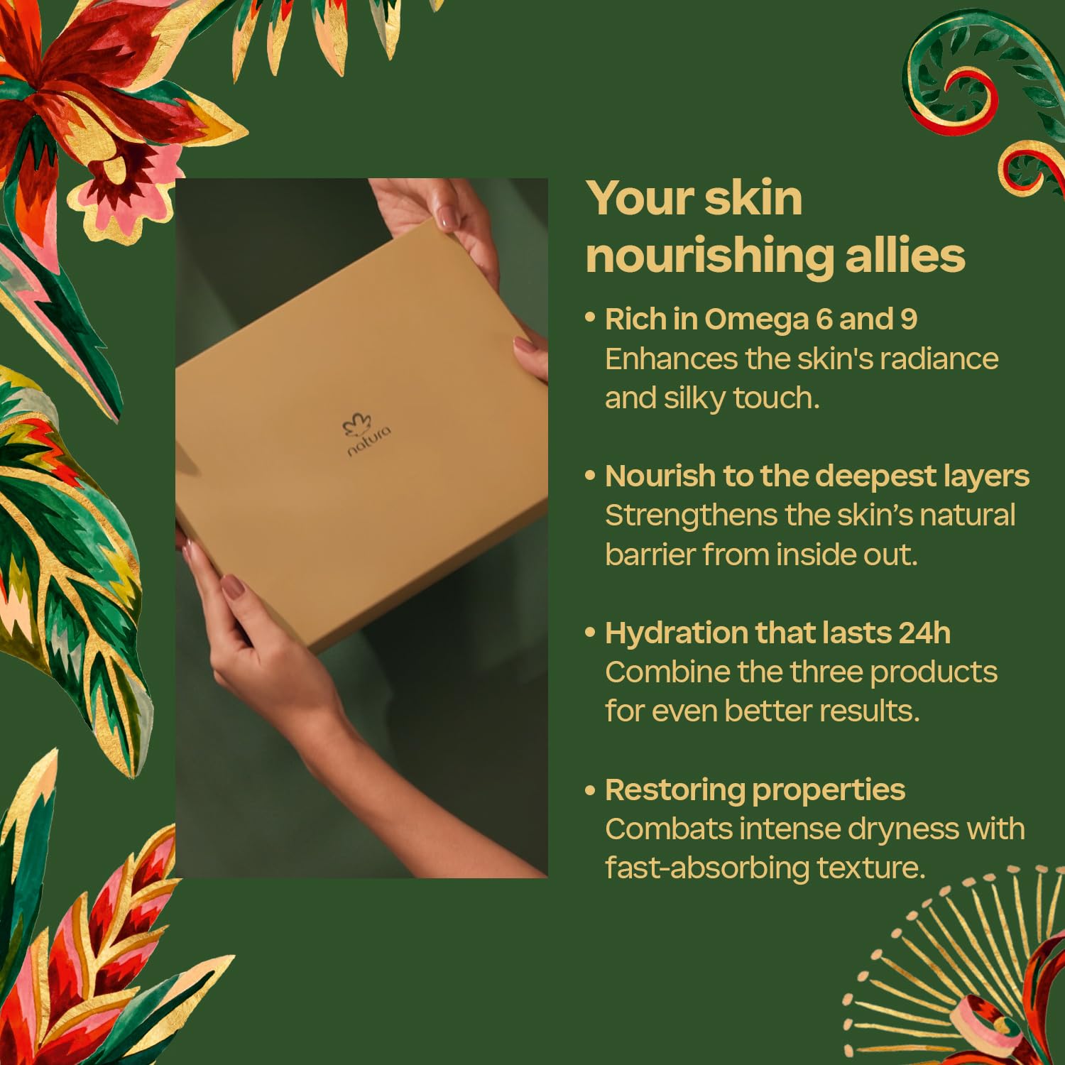 natura - Brazil Nut Deep Nourishing Holiday Gift Set – Triple-Phase Shower Oil 200 ml + Body Lotion 400 ml + Hand Cream 75 g – 100% Vegan, Rich in Omega 6 & 9, Deep Hydration & Radiance - Image 5