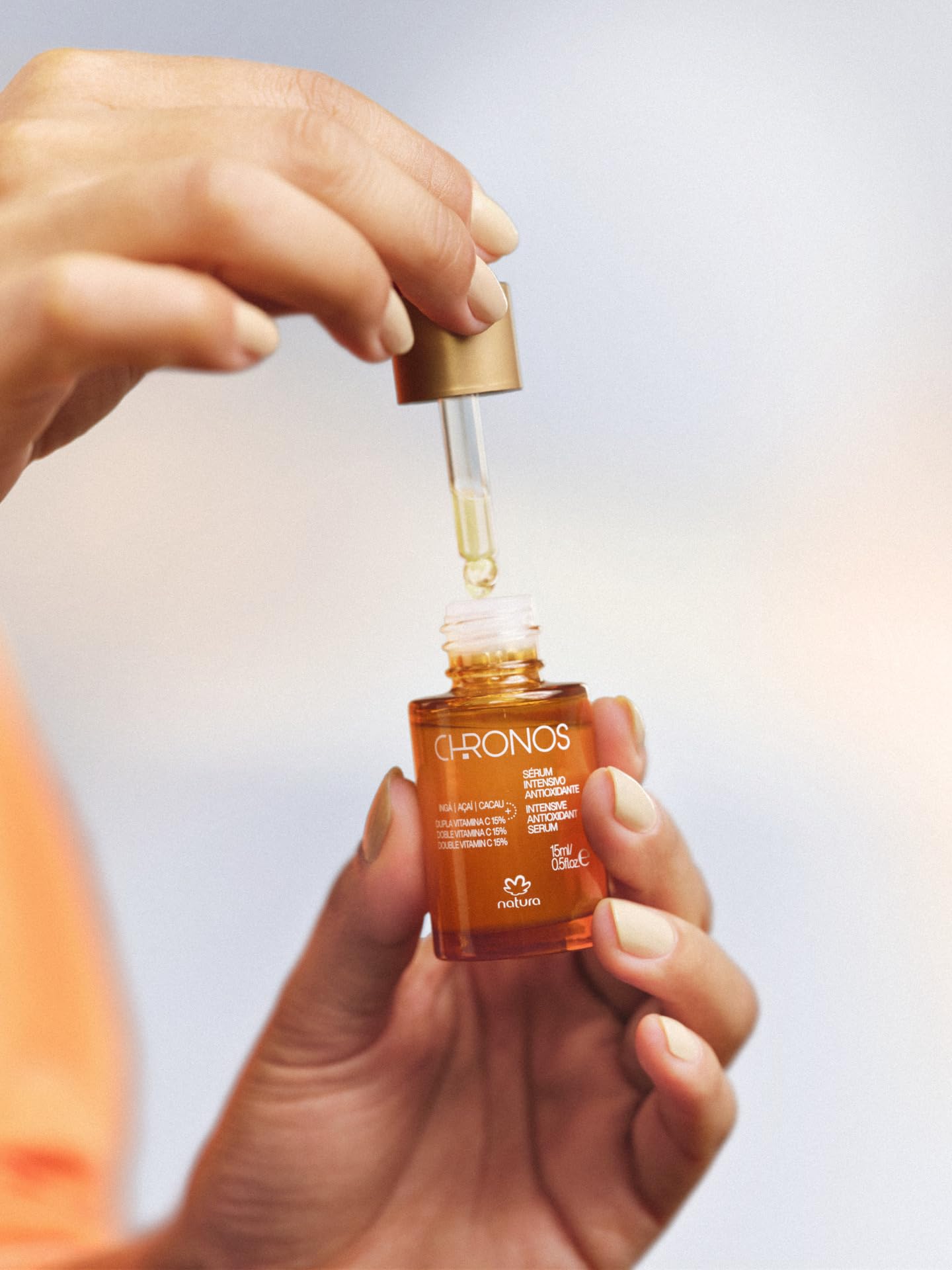 natura - Chronos Intensive Anti-Oxidant Serum - Brightening 15% Vitamin C Serum - Protects from Oxidation with Inga, Açaí & Cacau - Stimulates Collagen Vegan & Cruelty-Free Skincare - 15ml - Image 3