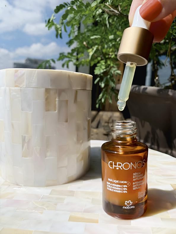 natura - Chronos Intensive Anti-Oxidant Serum - Brightening 15% Vitamin C Serum - Protects from Oxidation with Inga, Açaí & Cacau - Stimulates Collagen Vegan & Cruelty-Free Skincare - 15ml - Image 7