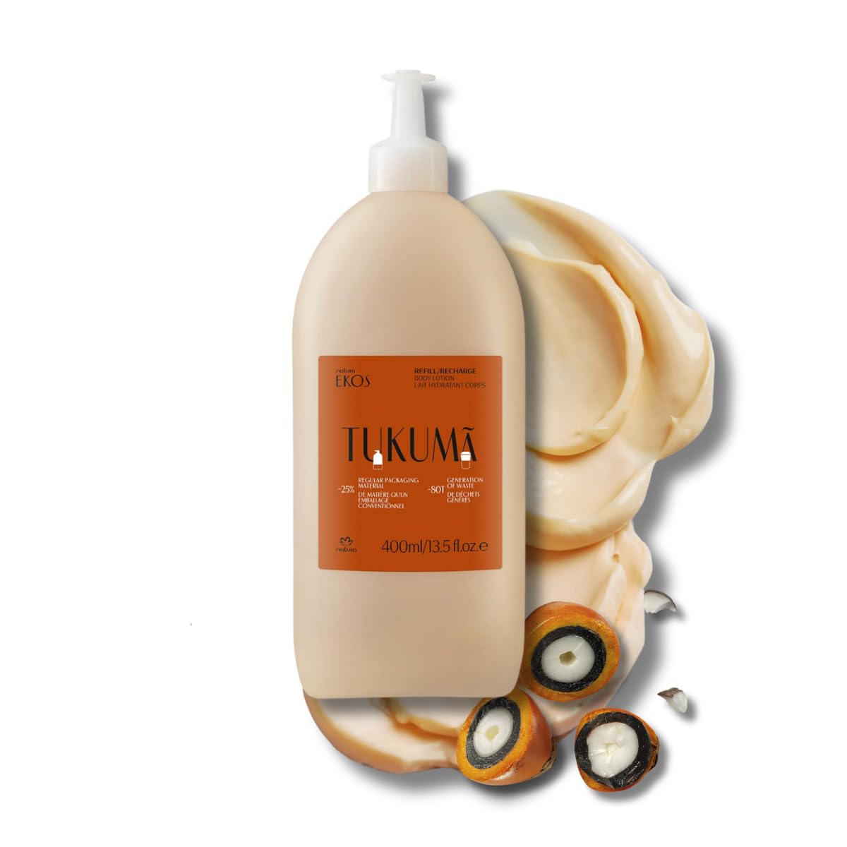 Natura Ekos Tukumã Replenishing Body Lotion + Eco Refill Duo – Vegan Skin Care – Boosts Hyaluronic Acid & Improves Skin Texture – Brazilian Beauty Secrets – 13.5 fl oz (400ml) Each - Image 3