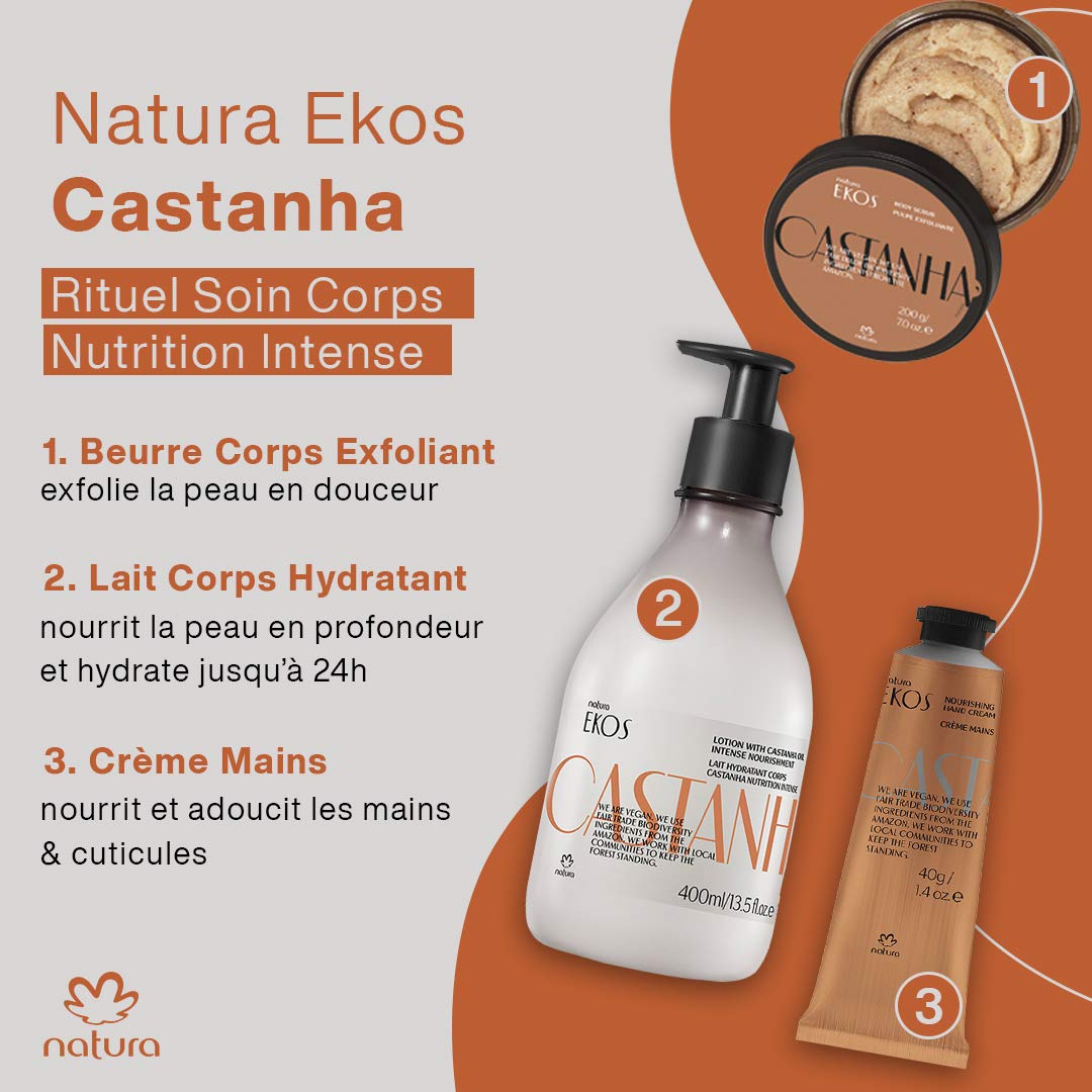 Natura Ekos Castanha Body Scrub – Exfoliating Sugar & Brazil-nut Oil Body Polish – 100% Vegan, Fair-Trade, Eco-Packaged – Dry & Sensitive Skin Moisturizer – Hydrating & Revitalizing, 7 oz (200 g) - Image 5