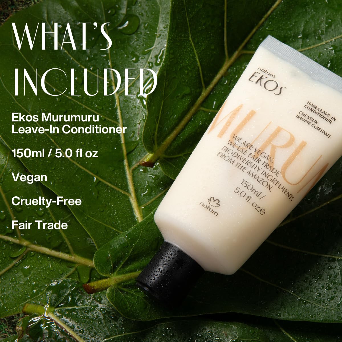 Natura – Murumuru Hair Repair Trio Bundle – Anti-Damage Shampoo, Restoring Conditioner & Leave-In Cream – Deep Reconstruction, Frizz Control & Hydration – Vegan & Cruelty-Free Hair Care - Image 5