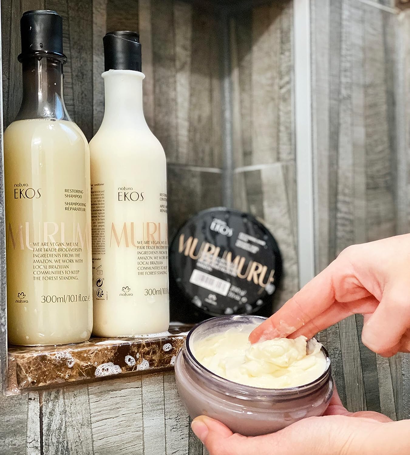 Natura – Murumuru Hair Care Bundle– Anti-Damage Shampoo + Restoring Conditioner – Repair for Dry, Damaged Hair – Strengthening & Moisturizing Vegan Hair Care – Brazilian Beauty Secrets – 10.1 fl oz - Image 8