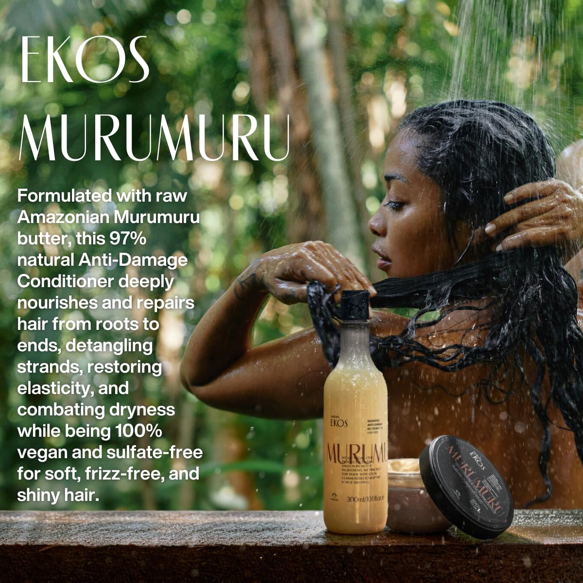 Natura – Murumuru Hair Care Bundle– Anti-Damage Shampoo + Restoring Conditioner – Repair for Dry, Damaged Hair – Strengthening & Moisturizing Vegan Hair Care – Brazilian Beauty Secrets – 10.1 fl oz - Image 6