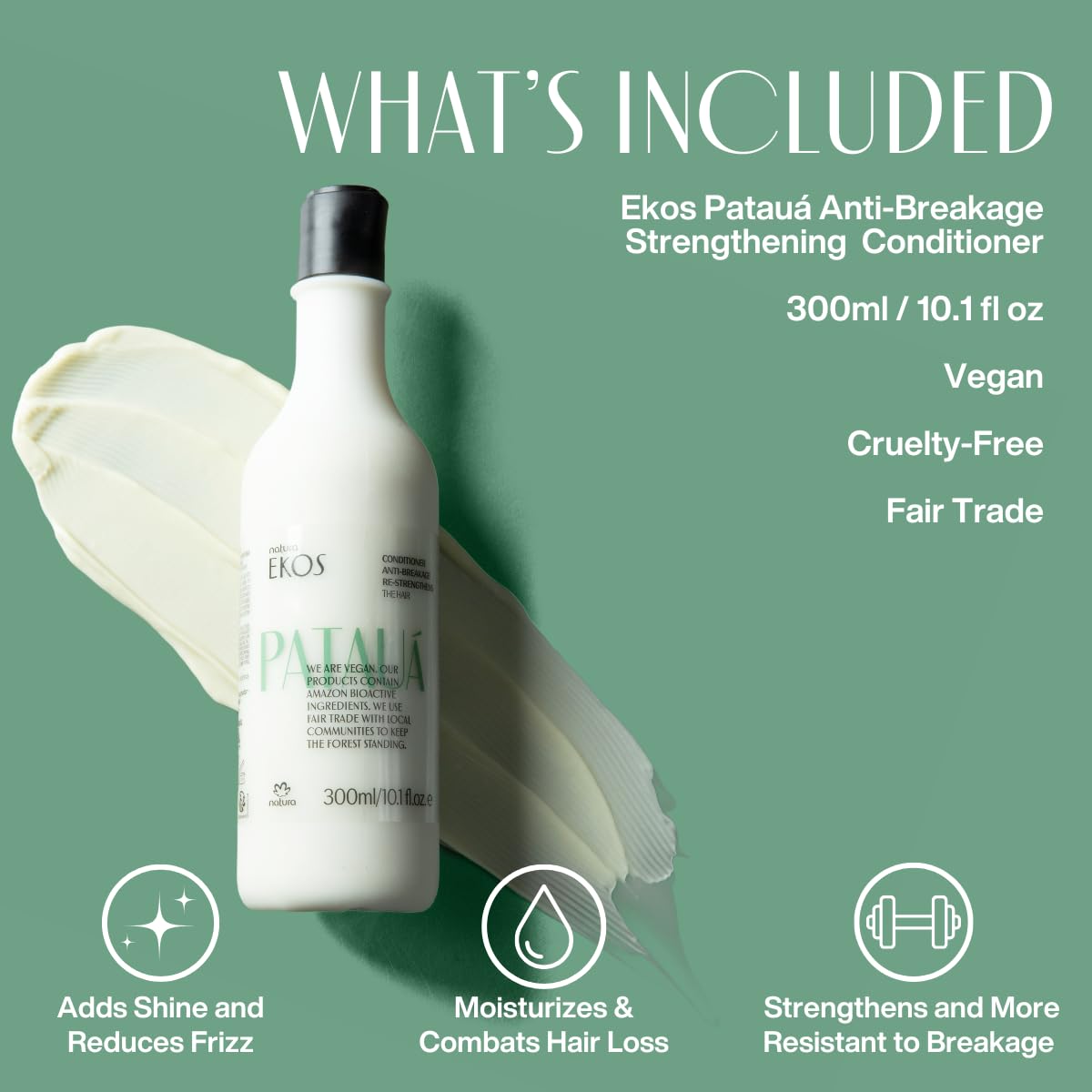 Natura - Ekos Patauá Hair Anti-Breakage Re-Strengthening Conditioner - Hair Loss - Fortify Roots & Strands - Vegan Hair Care - Brazilian Beauty Secrets - Personal & Self Care - 10.1 fl oz (300ml) - Image 4