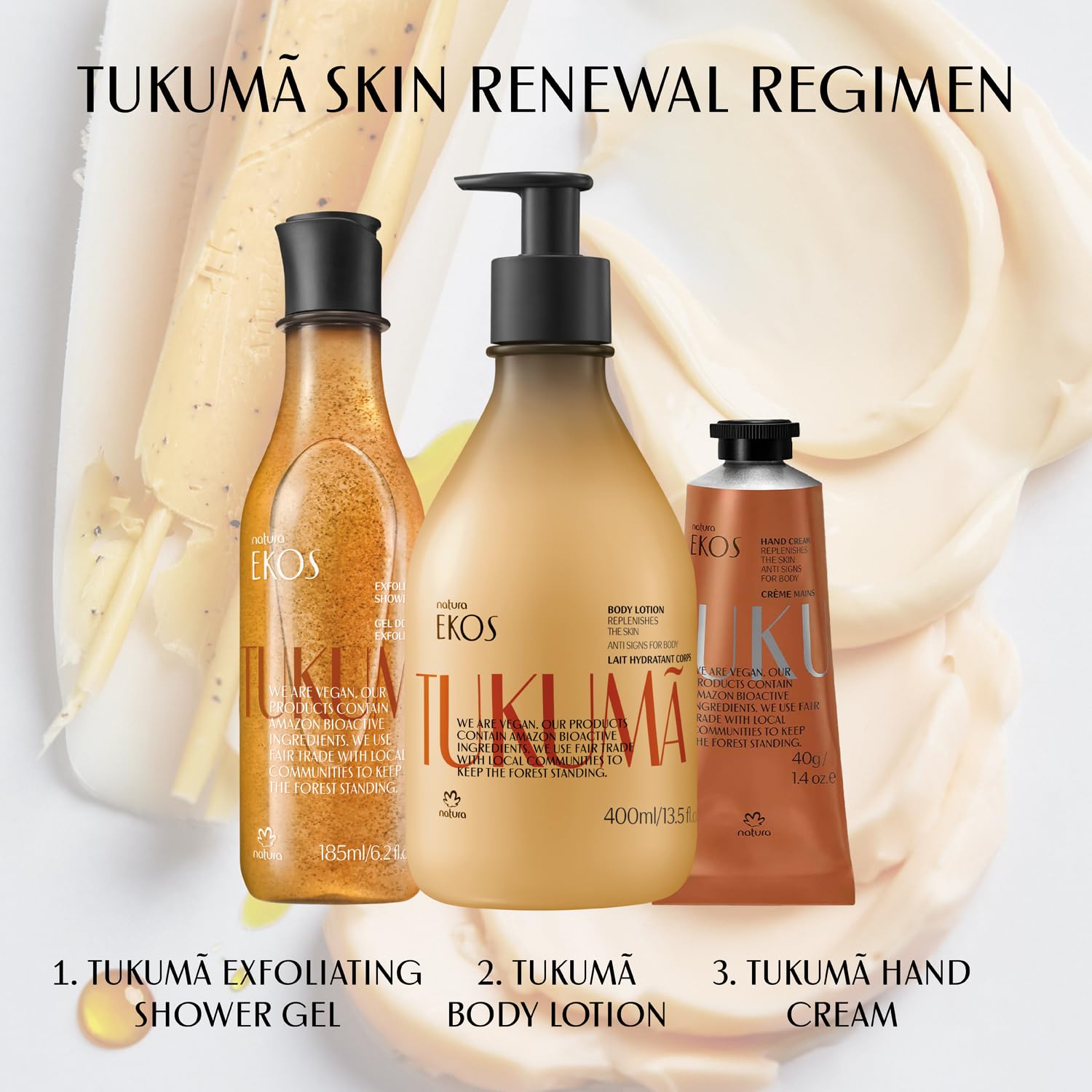 Natura Ekos Tukumã Replenishing Body Lotion + Eco Refill Duo – Vegan Skin Care – Boosts Hyaluronic Acid & Improves Skin Texture – Brazilian Beauty Secrets – 13.5 fl oz (400ml) Each - Image 9