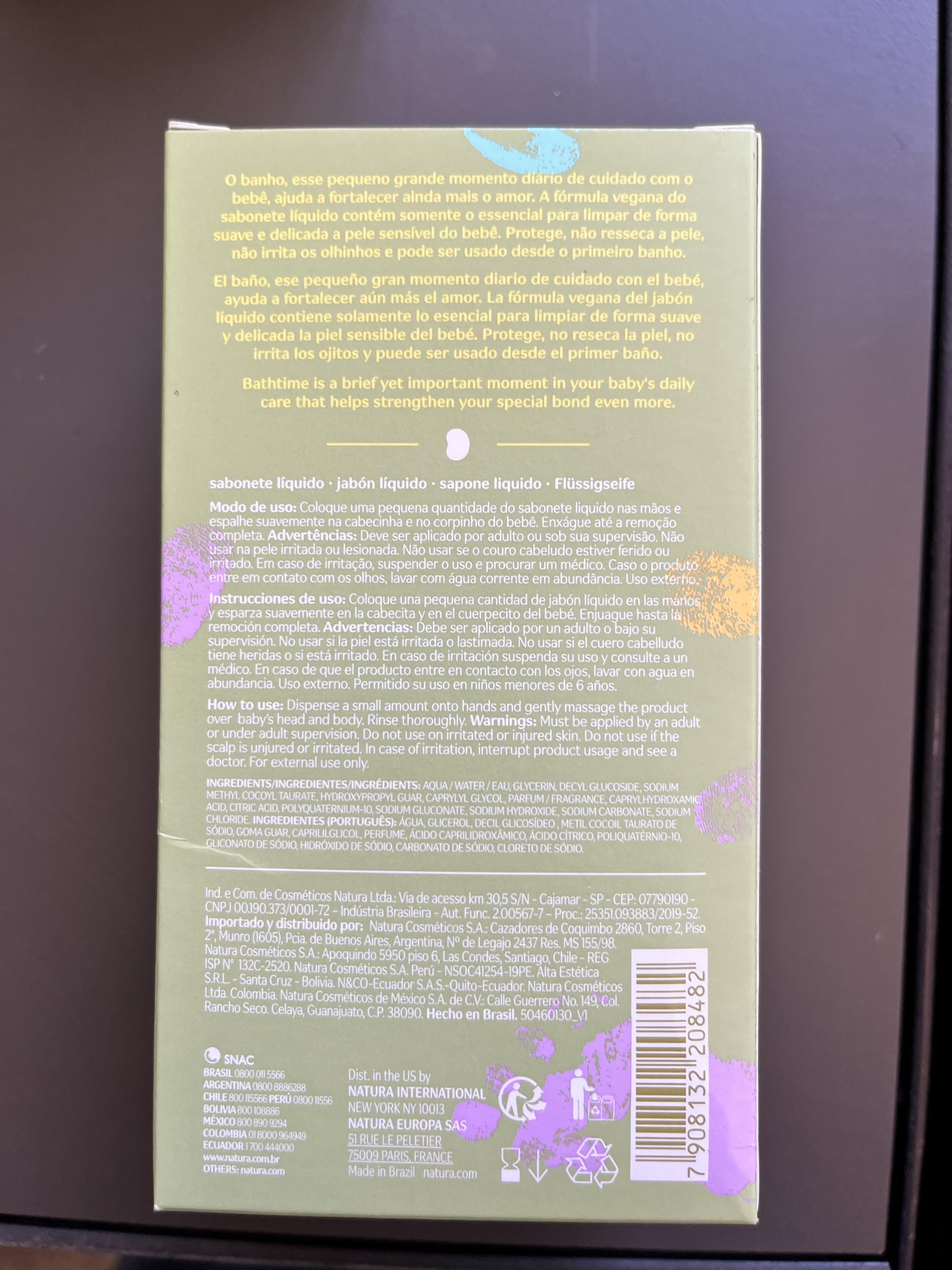 Natura - Mamãe e Bebê Baby Head to Toe Liquid Soap – Gentle Tear-Free Cleanser for Newborns & Kids – Sensitive Skin, Vegan & Safe Formula – 6.7 fl oz (200ml) - Image 4