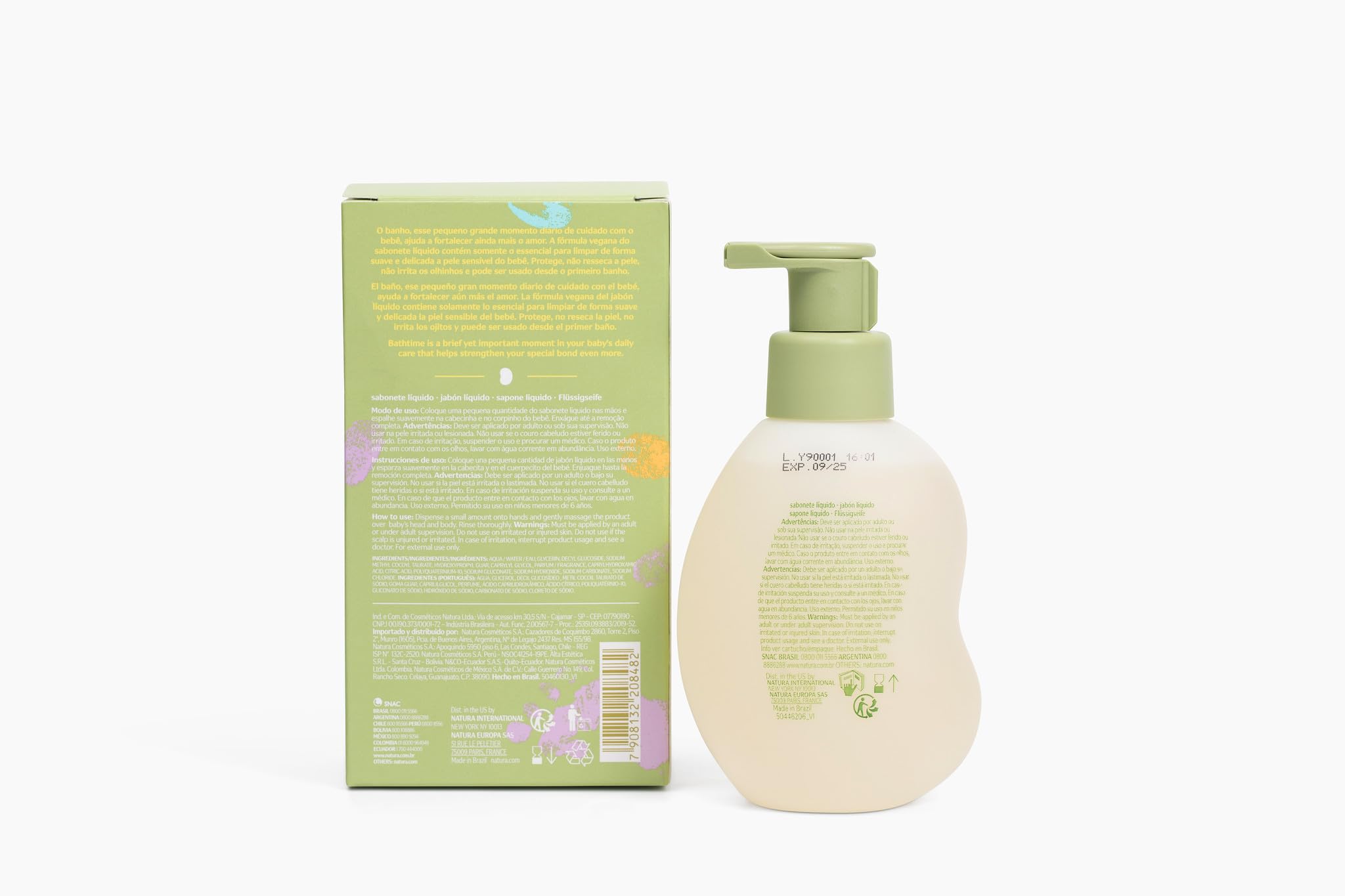 Natura - Mamãe e Bebê Baby Head to Toe Liquid Soap with Refill - Multipurpose Wash - 100% Vegan - 98.5% Natural Origin - All Skin Types - Cruelty Free - Baby Essentials - 6.7 fl oz (200ml) - Image 8