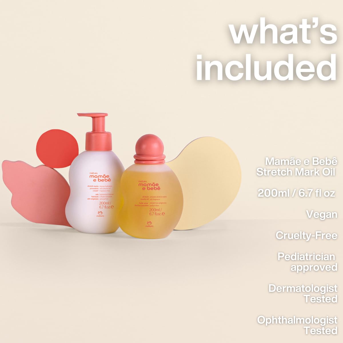 natura - Mamãe e Bebê Mom Stretch Marks Oil - Moisturizing Shower Oil - Skin Elasticity - 100% Vegan - Almond Oil - 97.3% Natural Origin - All Skin - Cruelty Free - Baby Essentials - 6.7 fl oz (200ml) - Image 3